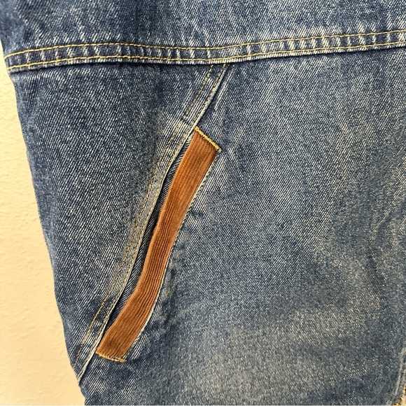 Wrangler Vintagr Men's Blue Denim Vest with Corduroy Collar - Picture 4 of 15